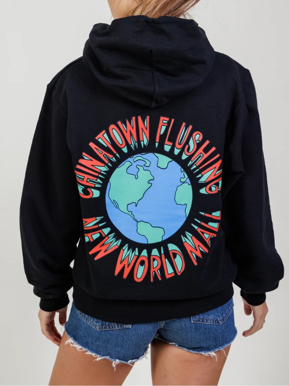 Chinatown Flushing New World Mall Black Graphic Hoodie
